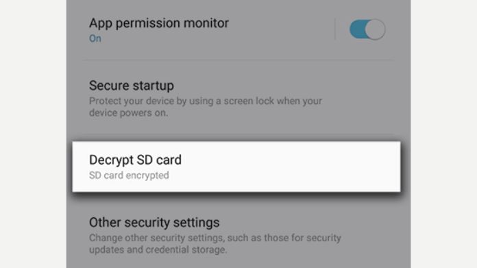 encrypt sd card