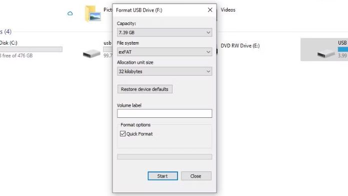 format mini sd card