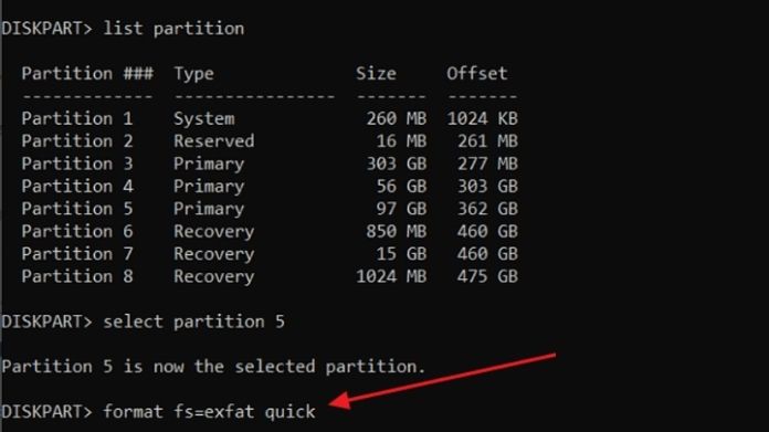 convert exfat to fat32